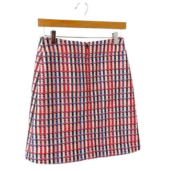Akris Punto Textured Check Inverted Pleated Mini Skirt size 2 - Picture 2 of 8
